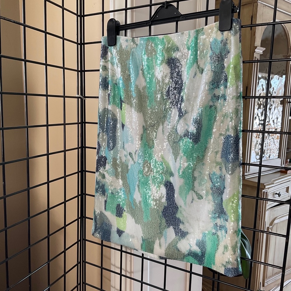 Sequined Watercolor Skirt by WORTH